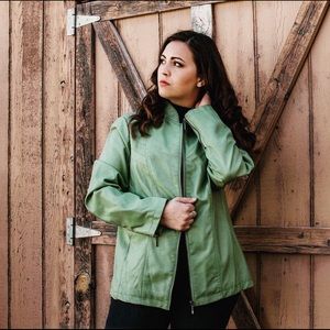 Jade Colored Faux Leather Jacket